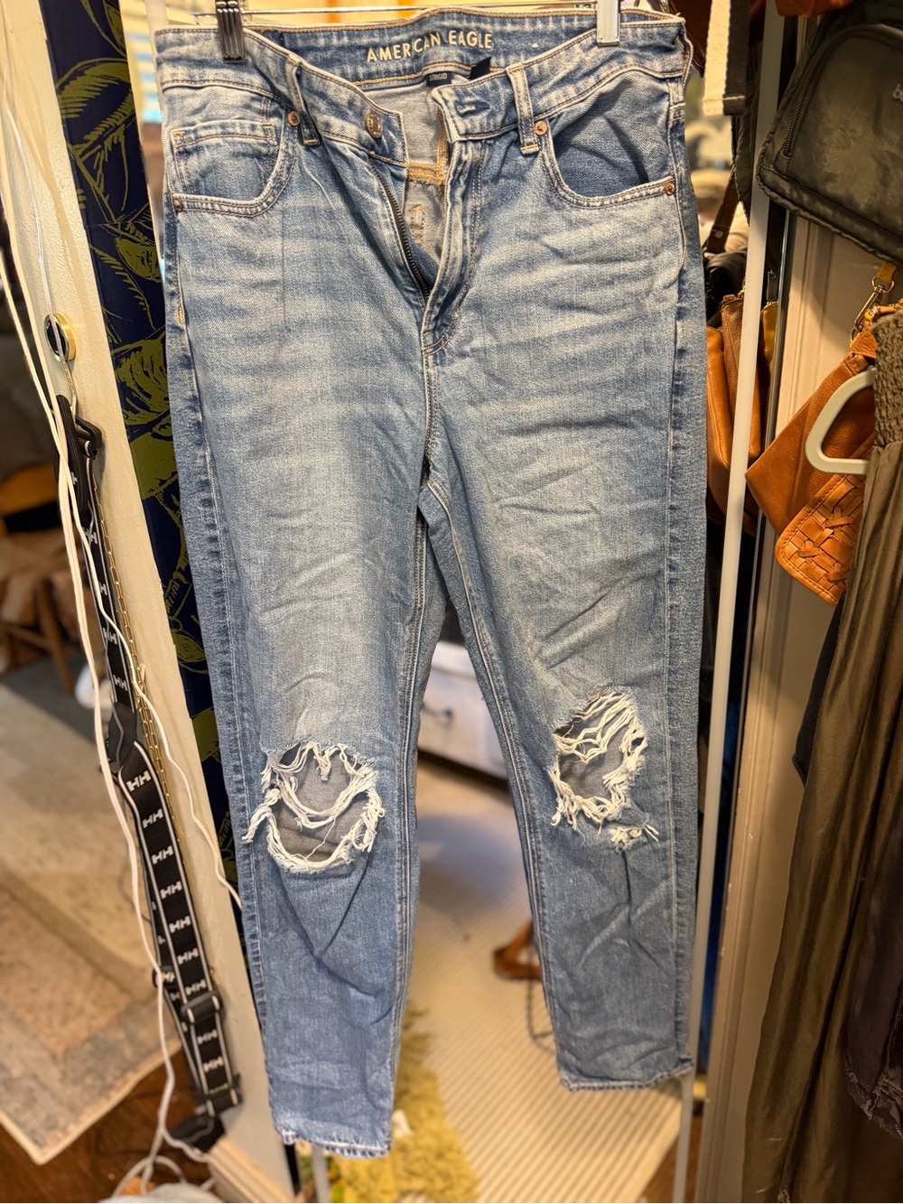 American Eagle Outfitters Light Wash Distressed Boyfriend Jeans